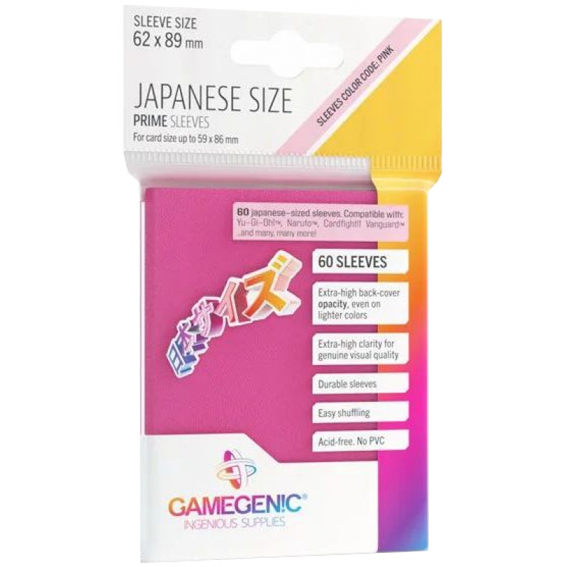 Gamegenic Prime Sleeves für japanische Karten rosa (62x89 mm)(60 Stück)