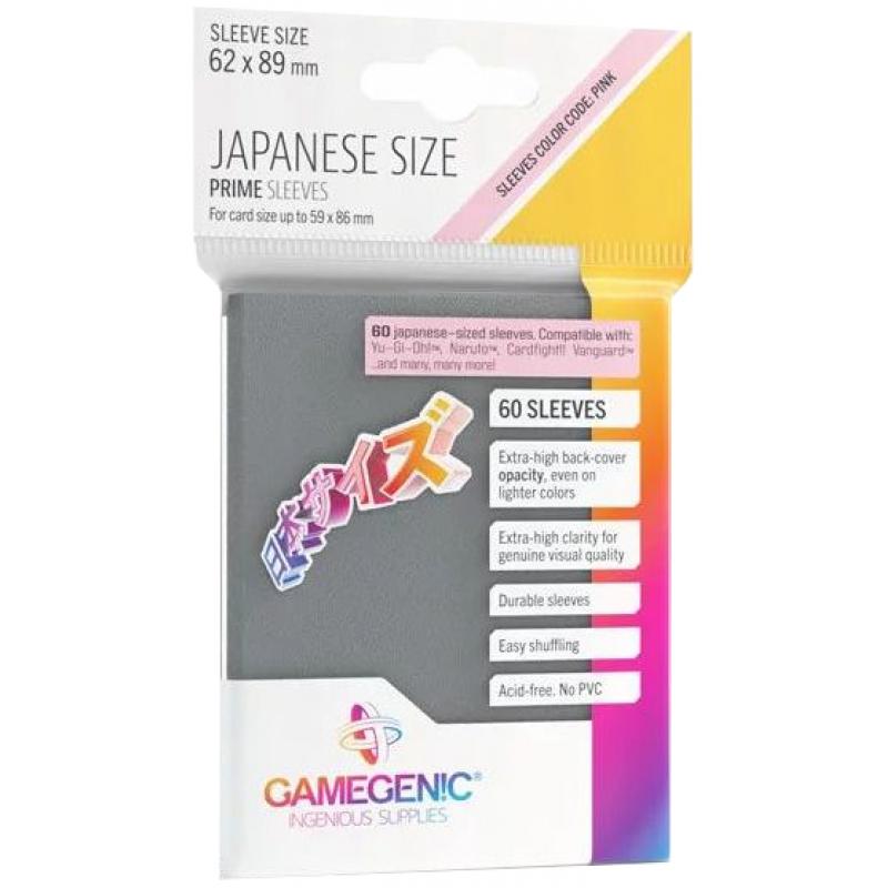 Gamegenic Prime Japanese Sized Sleeves Dark Grey - 60 Sleeves