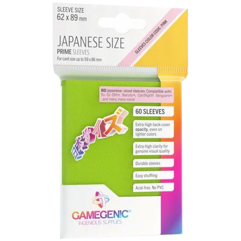 Gamegenic Prime Japanese Sized Sleeves Lime - 60 Sleeves